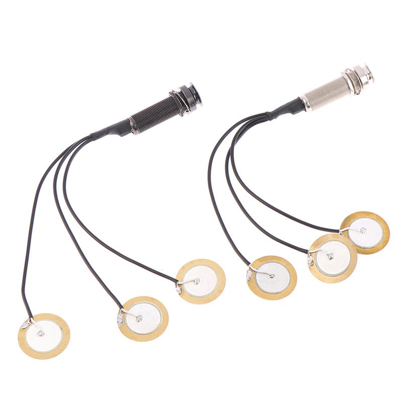 Piezo Contact Microphone 3 Transducer Pickups With End Pin Jack For Kalimba
