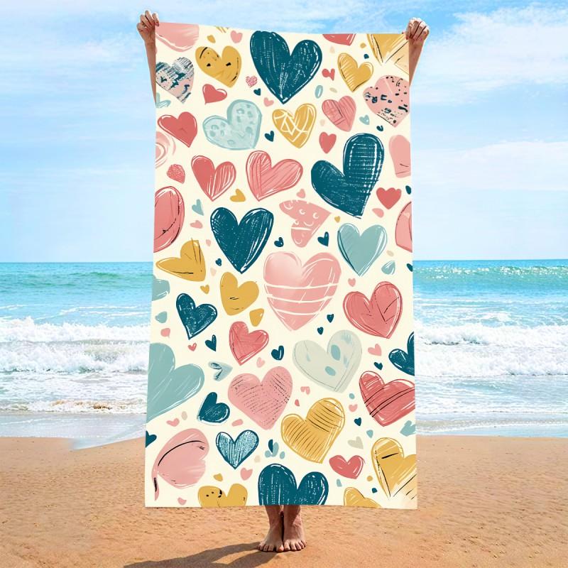 Ultra Soft Microfiber Beach Towel With Quick Dry Antibacterial Ion Print Design Pool Travel Outdoor Use