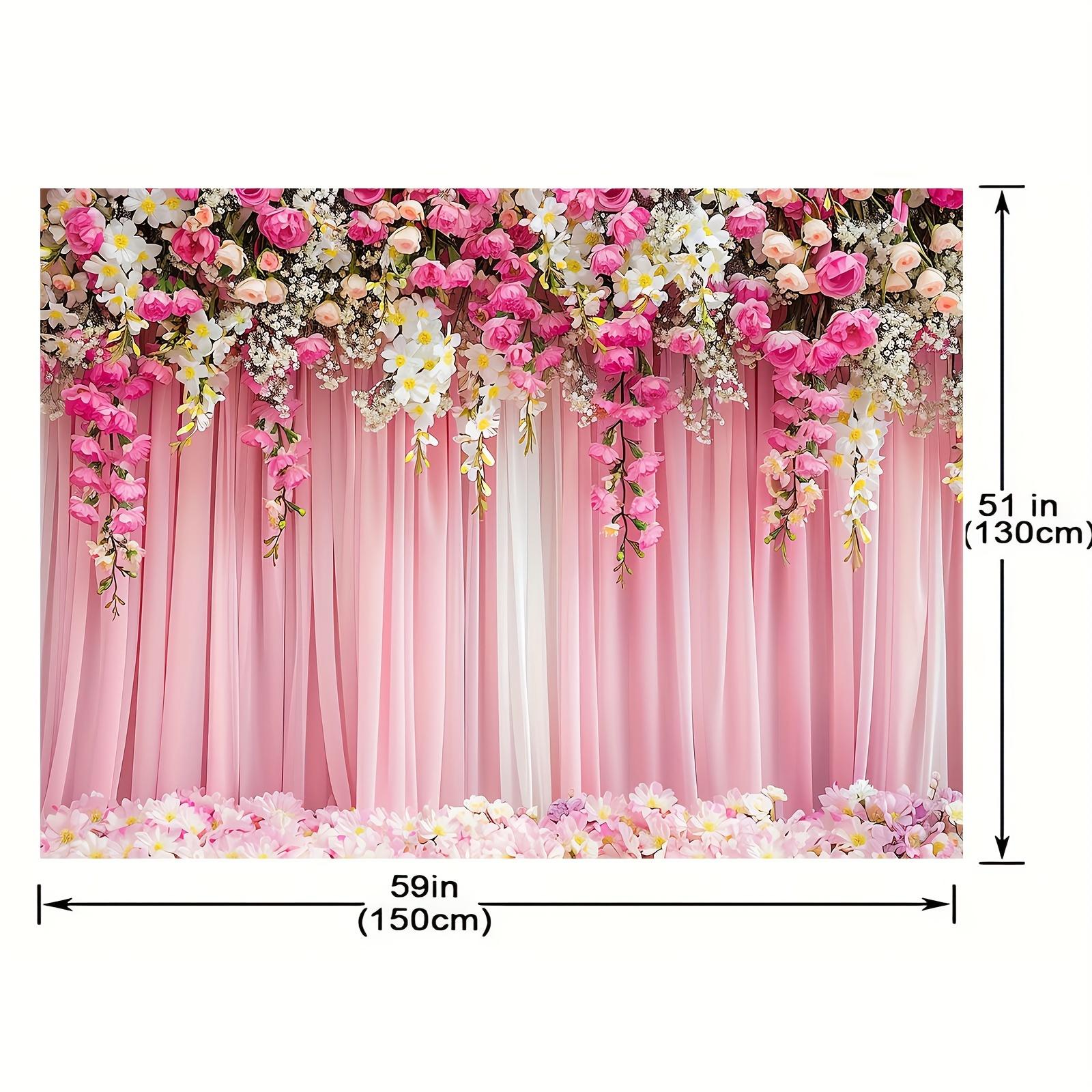 1pc pink flower photography background floral wedding background spring/summer banner decoration 130X150cm розовый