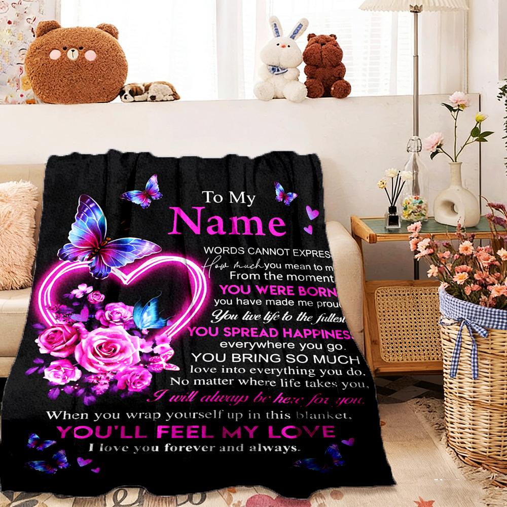 Customize Your Name Home Blankets Comfortable Soft Lightweight Allseason Multipurpose Blanket For Picnics Sofas Offices Beds Living Rooms Perfect Gift
