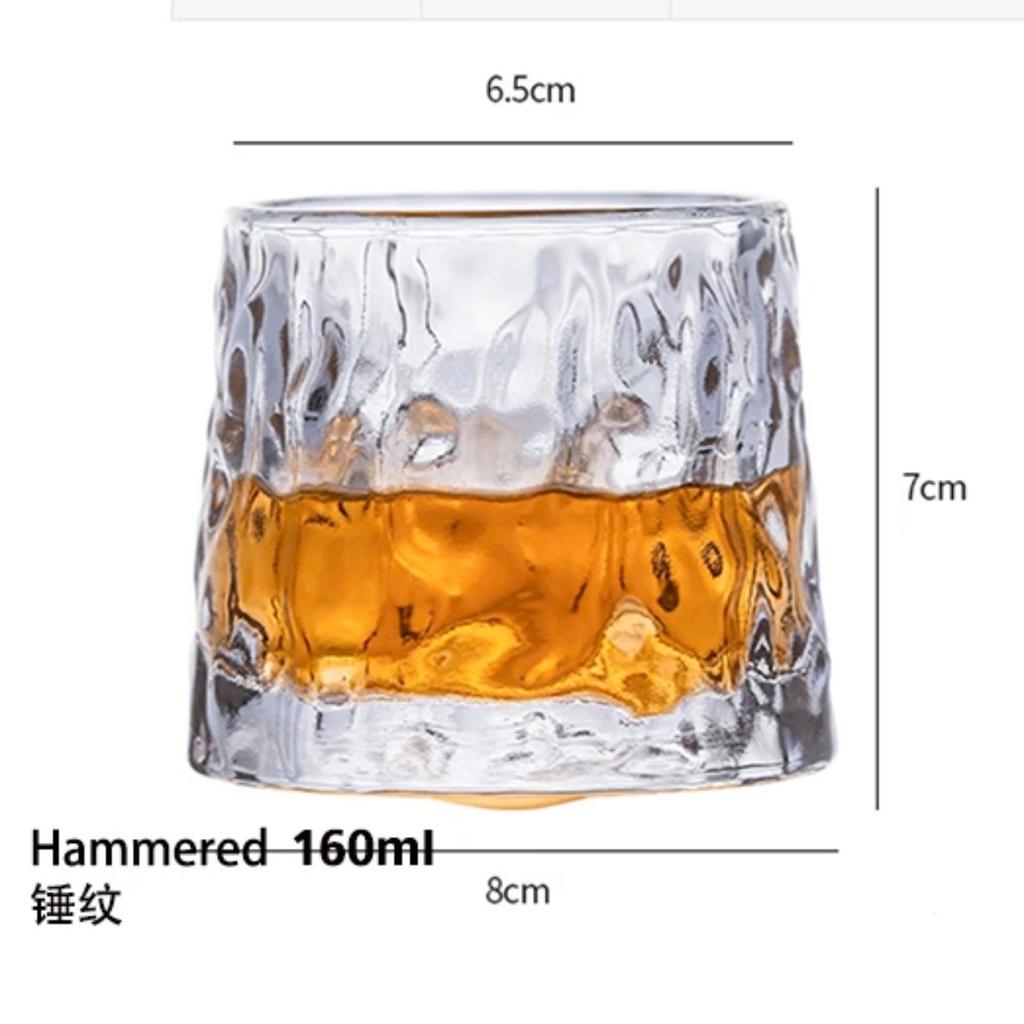 Spinning Whisky Glass Whiskey Tumblers, Old Fashioned Scotch & Bourbon Glasses