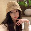 Fisherman Hat Women's Autumn and Winter Large Head Circumference Knitted Wool Basin Hat Without Makeup Showing Face Small Bucket Hat