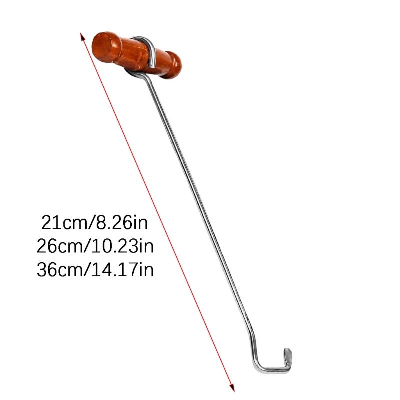 Stable Change Footwear Tool with Wooden Handle, Tall Footwear Removal Hook and Metal Frame for Daily Wear Use Daily