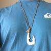 Fishhook Bone Necklace, Large Size (Oversized) LU1930 Hawaiian Fishing Hook