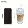 KEMORELA 1/2PCS Ribbed Glass Tumblers with Lids and Straw 600ML Large Capacity Coffee Cup for Iced Americano and Juice Coke Beer