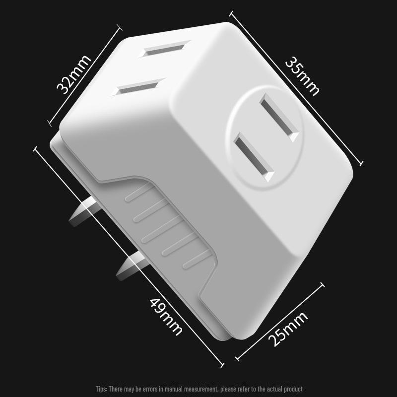 Convenient Multi-Hole 1-to-3 US Standard Plug & Socket Converter
