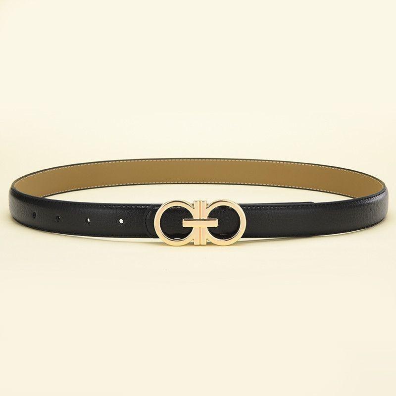 

Chic Minimalist Women s Leather Belt With Elegant Gold Buckle For Fashionable Style Black Gold95cm
