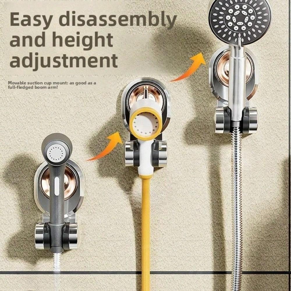 Suction Cup Shower Bracket No Punching Adjustable Mobile Shower Holder