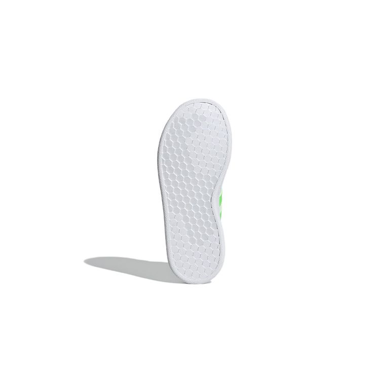 Adidas Neo Grand Court Comfortable Trendy Durable Low-Top Kids Skate Shoes Kids Skate Shoes White Green GX5746