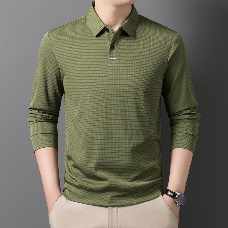 Men's Long Sleeve Polo Shirts Tees & Tops with Fleece Warm Winter Bottom Wear Casual Business T-shirts Hot Sale Autumn Clothing