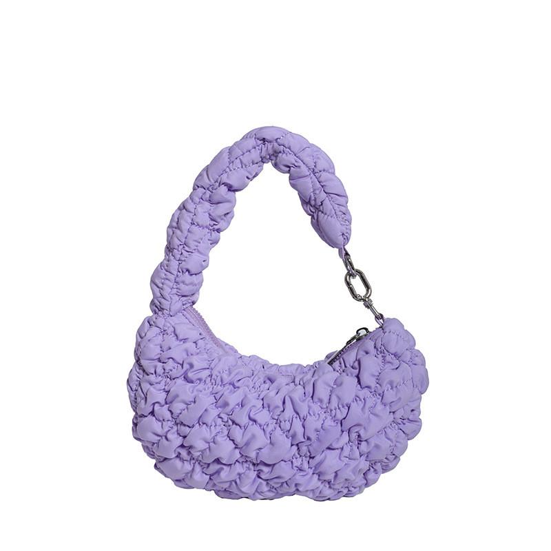IELGY Cloud Bag Pleated Soft Down Bag Nylon Handbag