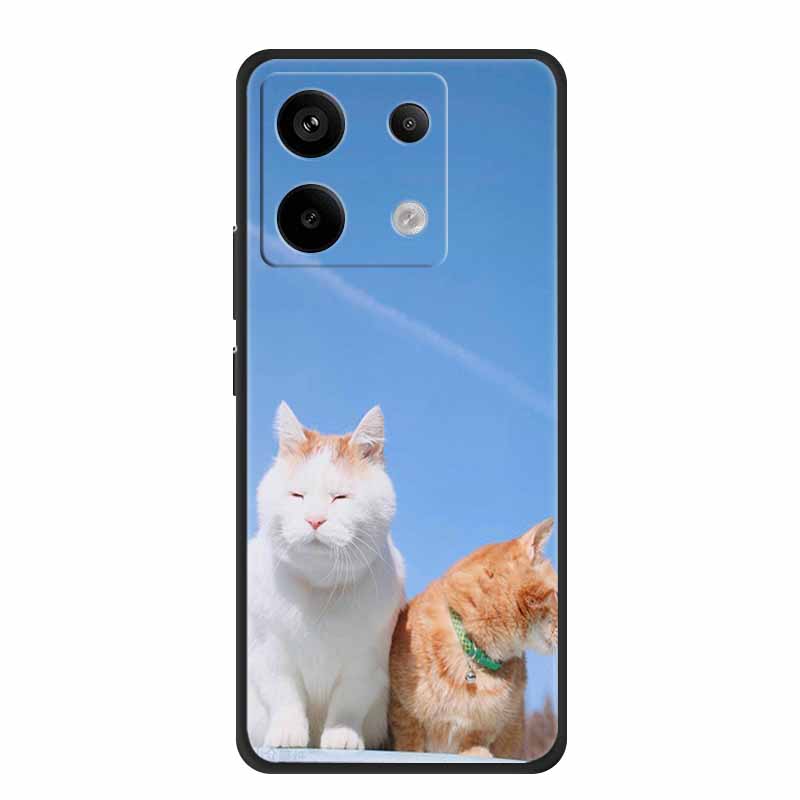 For Redmi Note 13 pro Case Pink Phone Case Fashion Silicone TPU Soft Back Cover Redmi Note 13 Pro Flower Capa 6.67" Cats Coque