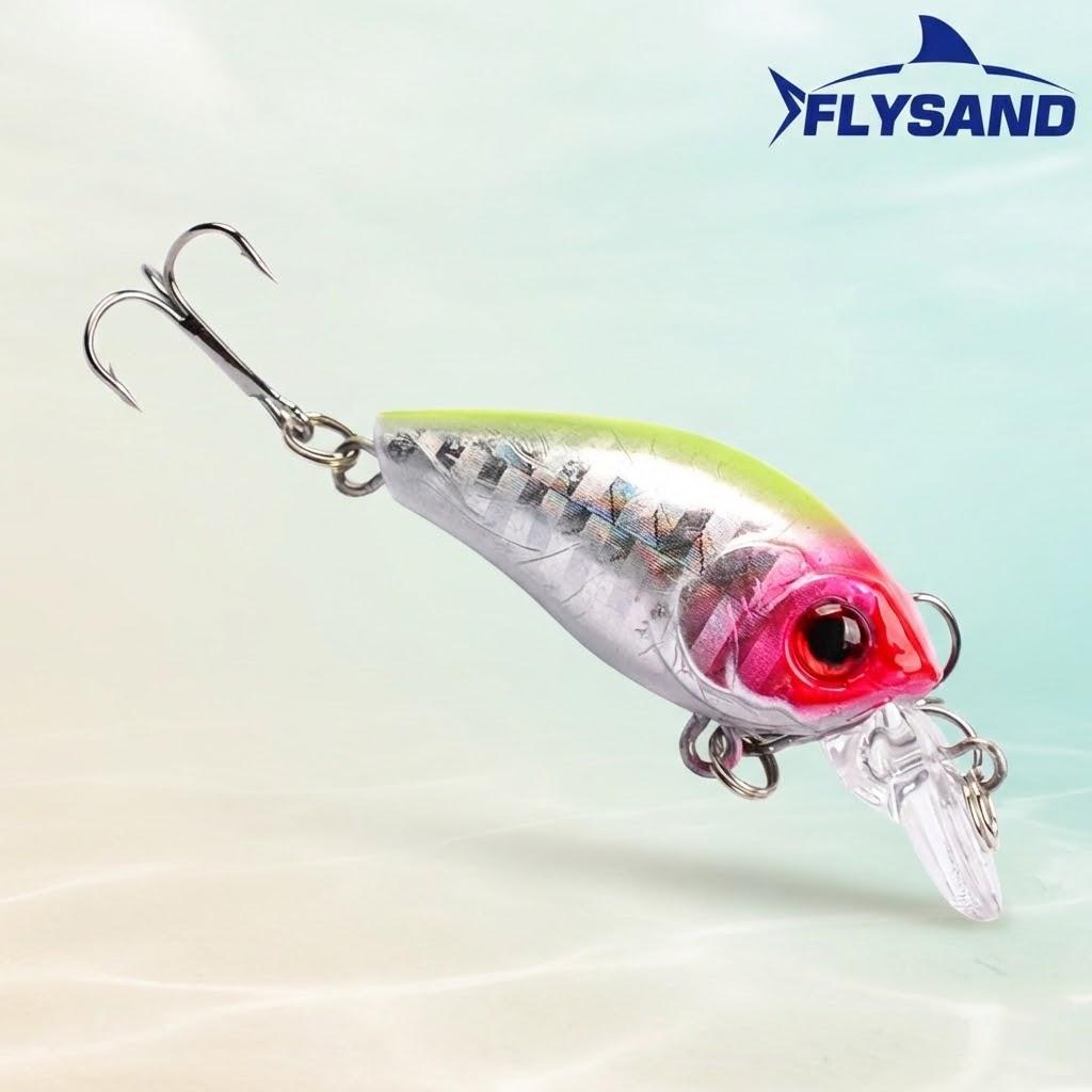 

FLYSAND 45mm 3.8g Crankbait Fishing Lure Artificial Hard Crank Bait Bass Fishing Wobblers Top Water Minnow Fish Lures