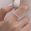 PONYKISS  Sterling Silver Minimalist Irregular Geometric Opening Ring for Women Classic Fine  Round Accessories
