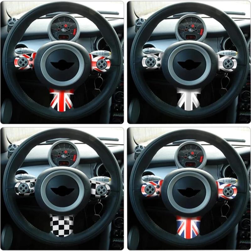 For BMW For Mini Cooper 1st Gen For R50 R52 R53 1Set Car Steering Wheel Button Panel Cover Stickers Car Interior Accessories