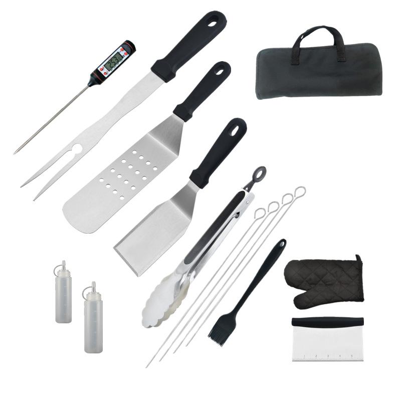 Complete Set of Barbecue Tools Stainless Steel Outdoor Camping Tote Bag BBQ Set Combined Grill Set