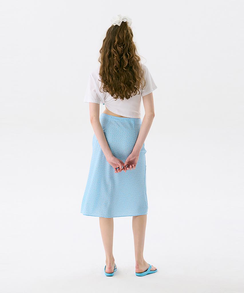 Jun Jun Space Midi Flare Skirt_Light Blue