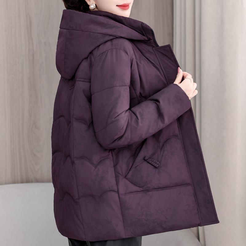 Plus Size XL-5XL Middle Age Women's Winter Jackets Hooded Elegant Loose Thick Warm Parkas Female Coats