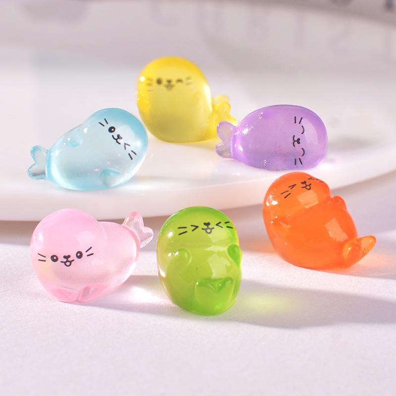 10-50pcs Mini Luminous Seal Home Decor Landscaping Resin Crafts Glowing Seals Garden Fish Tank Miniatures Ornaments Decoration