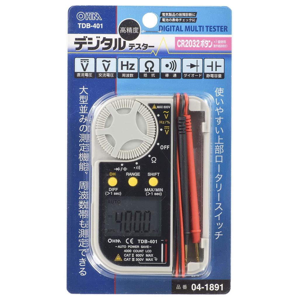 OHM Digital Multi Tester TDB-401 (04-1891)