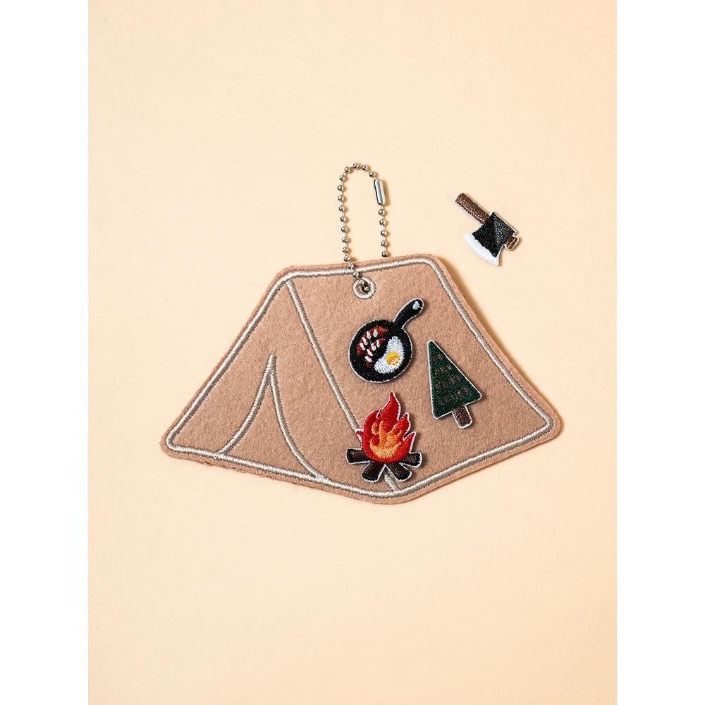 Daiso Hello Autumn Waffen   Key Ring Set Tent