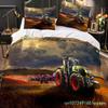 Boys Tractor Printed Bedding Set Men Construction Cars Pattern Comforter Cover For Kids Heavy Machinery Vehicles Duvet Cover