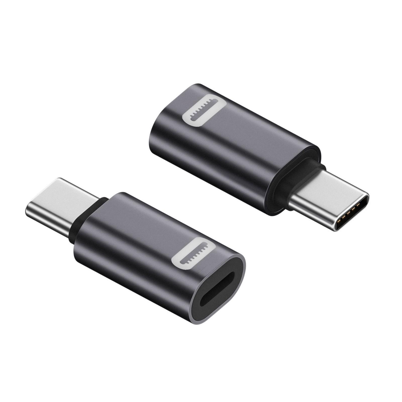 

2 шт. Адаптер с разъема Female на Type C Male Поддержка быстрой зарядки 35 Вт и передачи данных 480 Мбит/с для устройств iPhone16/15 серый
