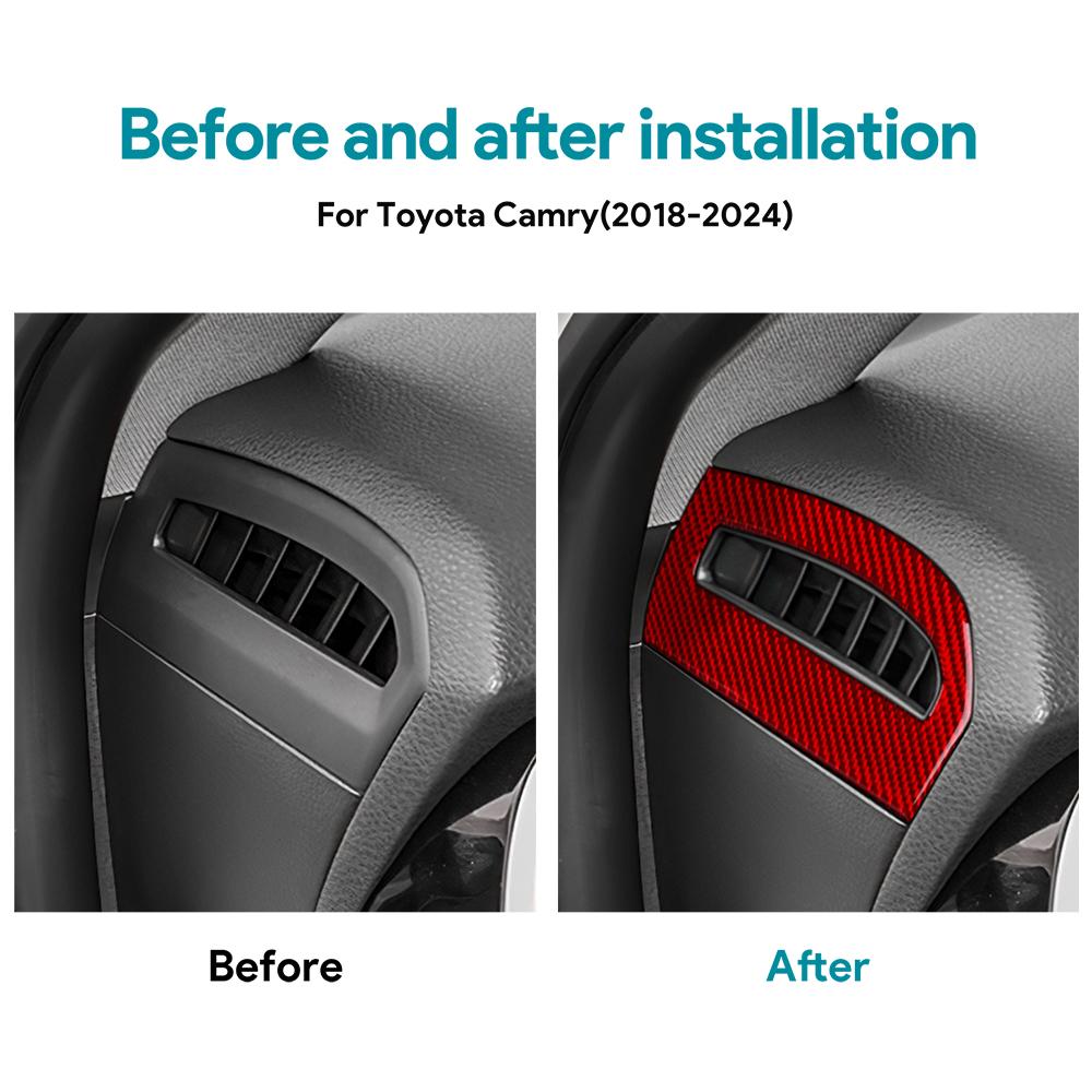 Real Soft Carbon Fiber For Toyota Camry 2018 2019 2020 2025 2025 2025 2025 LHD RHD Car Instrumentside Air Outlet Interior Panel