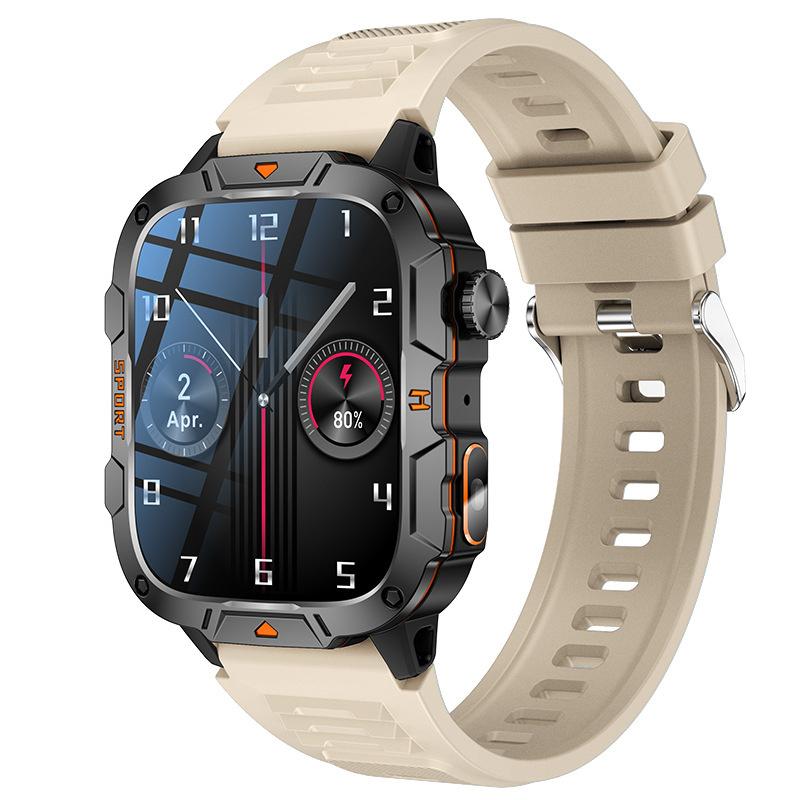 QX12 Smart Watch LED Flashlight 1.96inch Large Screen Bluetooth Calling AI Voice SOS Men Women Smartwatch Sports Fitness Tracker