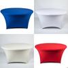 1PC Table Cover Solid Color Table Mat Round Tablecloth Elastic For Cocktail table Party Supplies