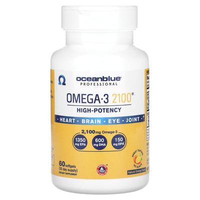 Professional, Omega 3 2100, High Potency, Natural Orange, 2,100Mg, 60 Softgels (1,050Mg Per Softgel)