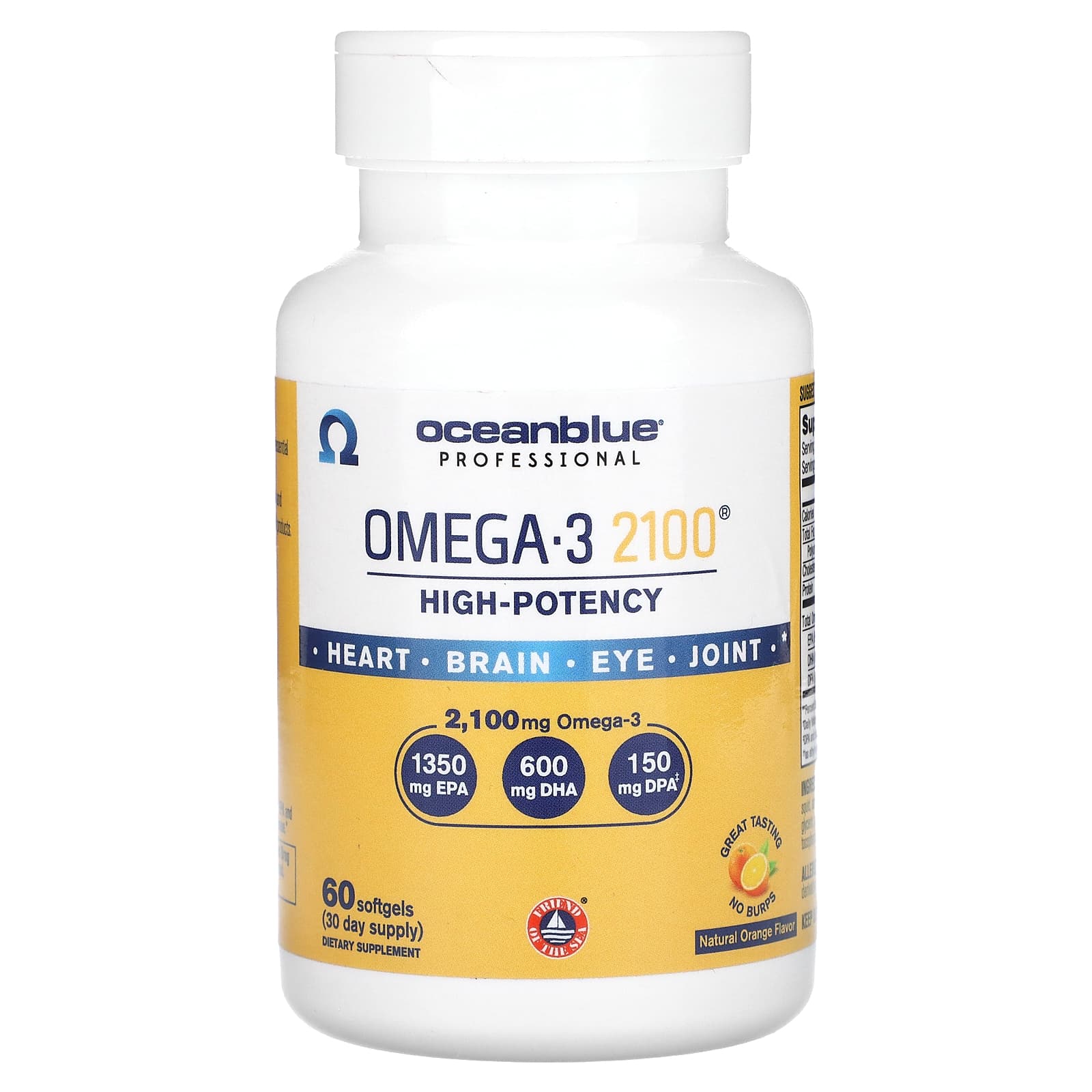 

Professional, Omega 3 2100, High Potency, Natural Orange, 2,100Mg, 60 Softgels (1,050Mg per Softgel)