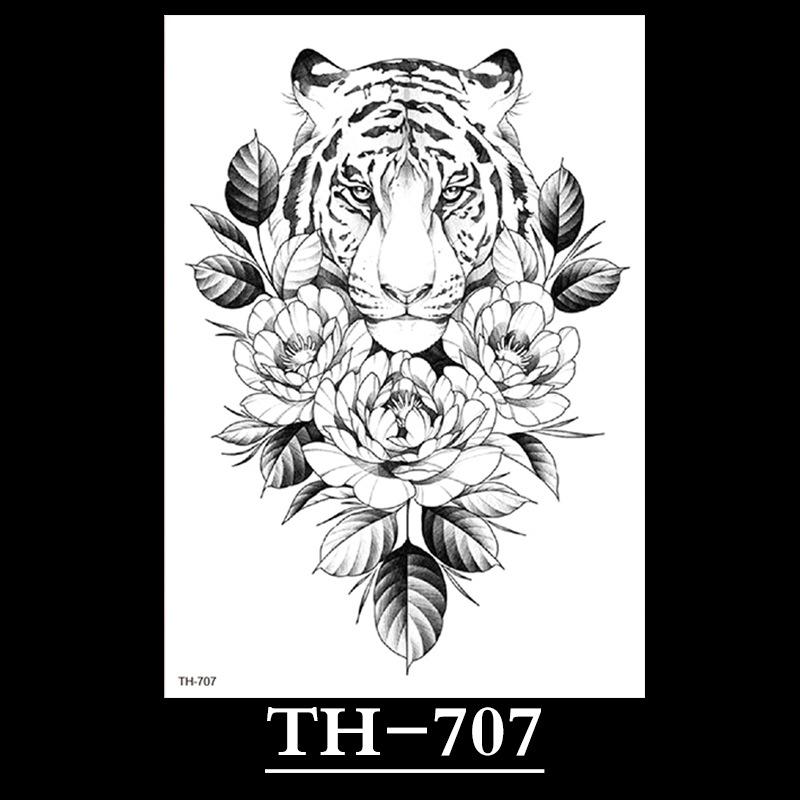 Animal Tattoo Sticker, Liger Tattoo Sticker, Half Arm Waterproof Tattoo Sticker, Large Picture Temporary Sticker Tattoo