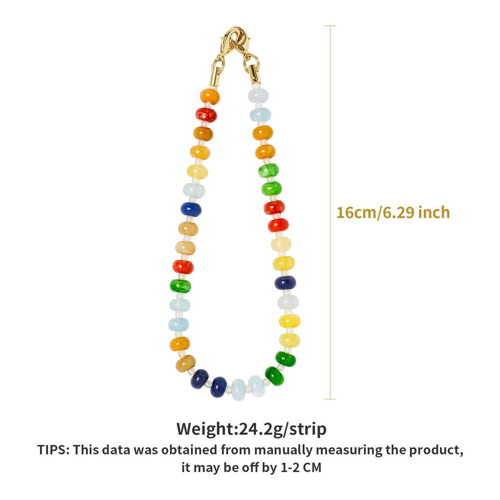 New Natural Stone Mobile Phone Chain Donut Dopamine Advanced Sense Ins Wind Handmade Beaded Mobile Phone Chain
