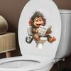 Funny Monkey Reading Newspaper On Toilet Seat Sticker Bathroom Decor Removable Self-Adhesive Decal
