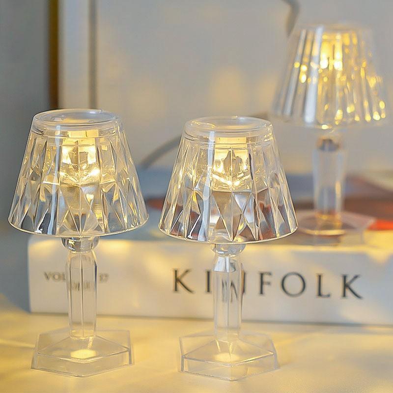 New Diamond Night Light Creative Decorative Ornament Lamp Atmosphere Projection Refraction Bedroom Bedside Table Lamp