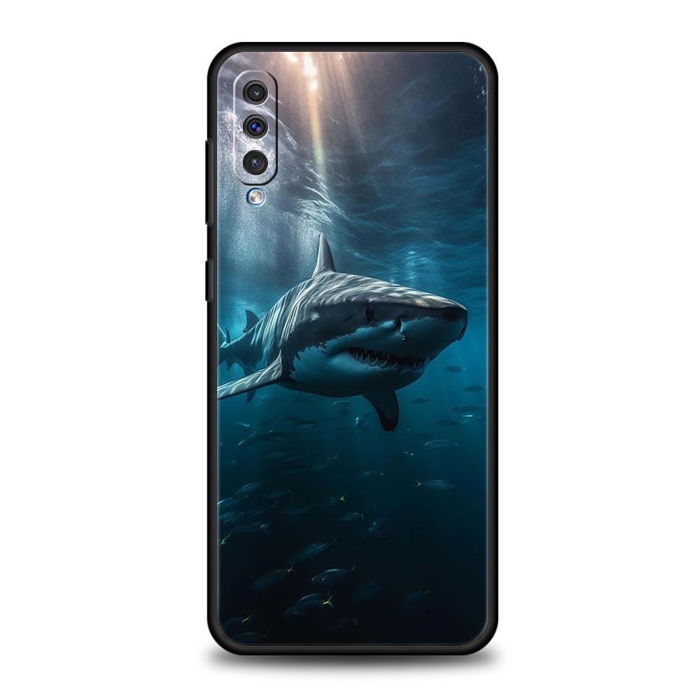 Case For Samsung A56 A36 A26 A54 A52 A24 A14 A50 A70 A40 A06 A12 A22 A34 A42 A32 5G A04s A16 Cover Ocean Whale Shark Swimming