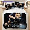 Bettwäsche Johnny Hallyday Bühne (1 Bettbezug + 2 Kissenbezüge, ohne Füllung) 2D flaches Bettbezug und Kissenbezug Bettwäsche-Set Weihnachten Geburtstagsgeschenk