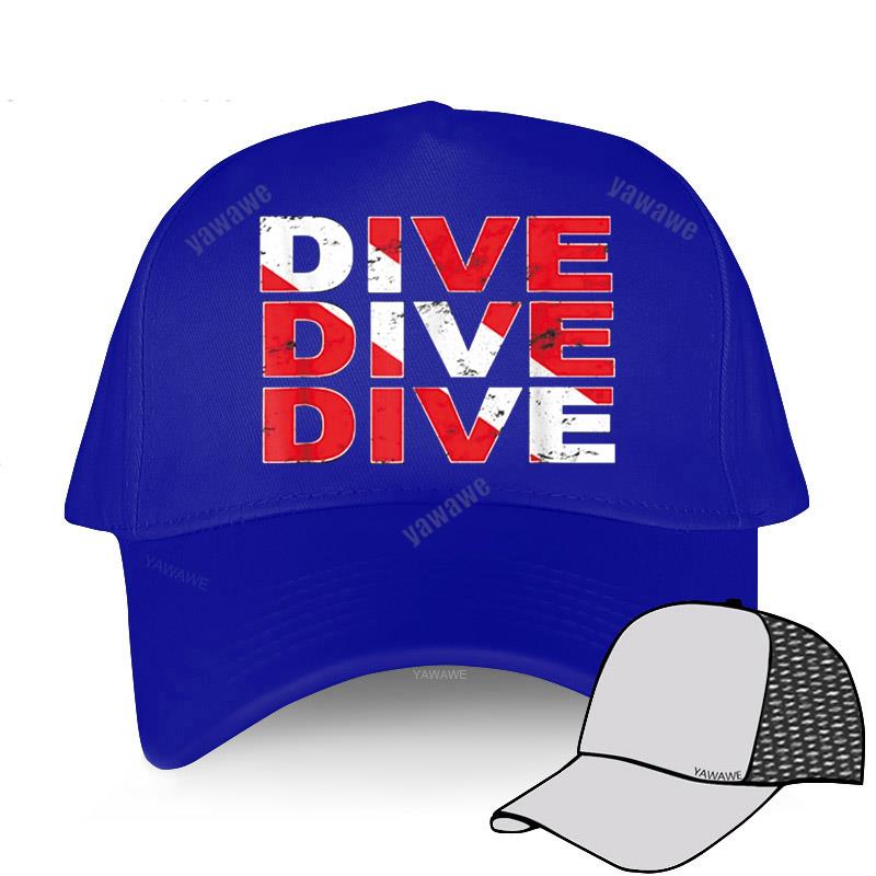 New Arrival Solid Baseball Caps Men Summer Breathable Golf Hat DIVE - Diver Flag Teens Fashion Brand Cap Female Leisure Hats