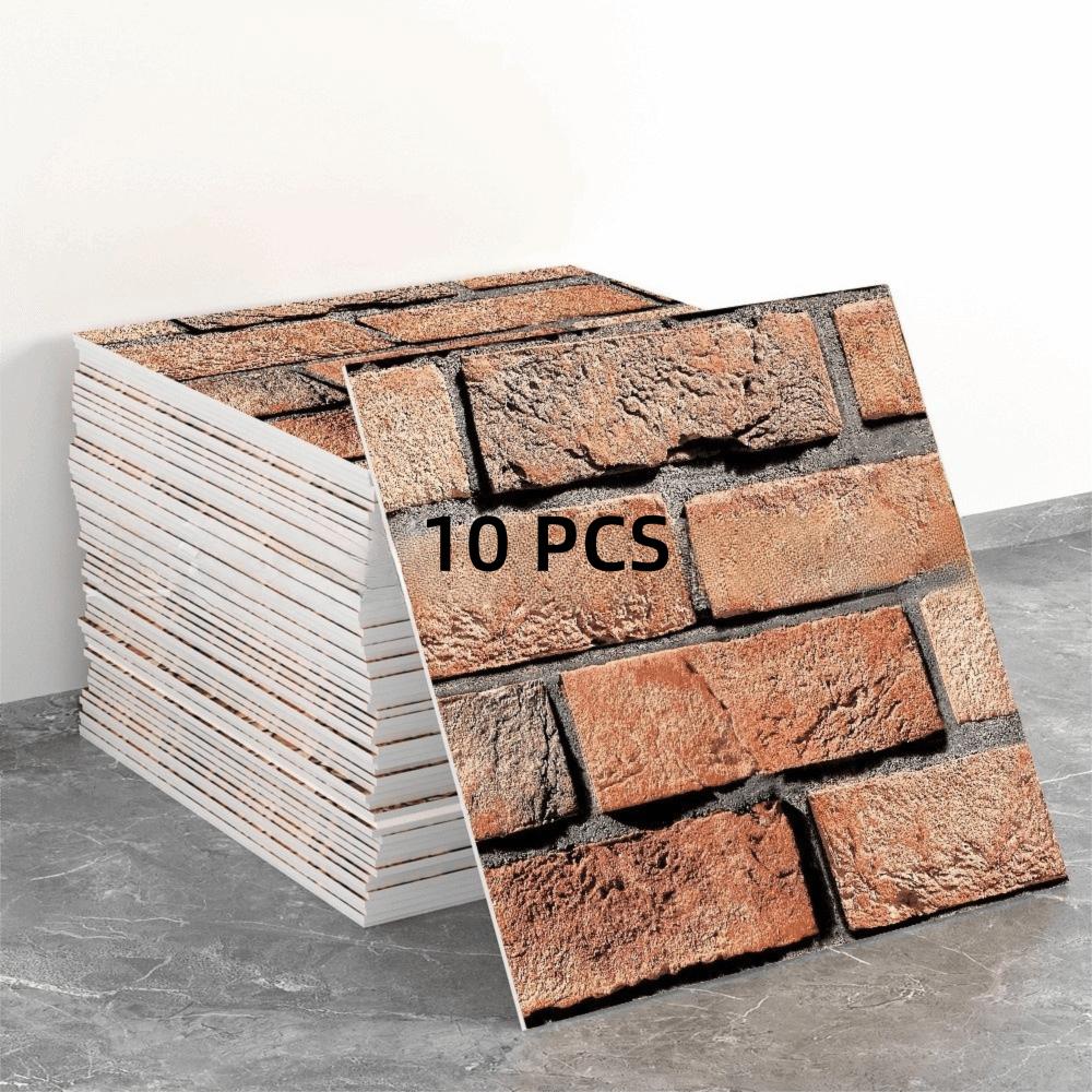 10pcs Imitation Marble 3D Foam Wall Sticker Self Adhesive Renovation Tile Sticker  Room Decor