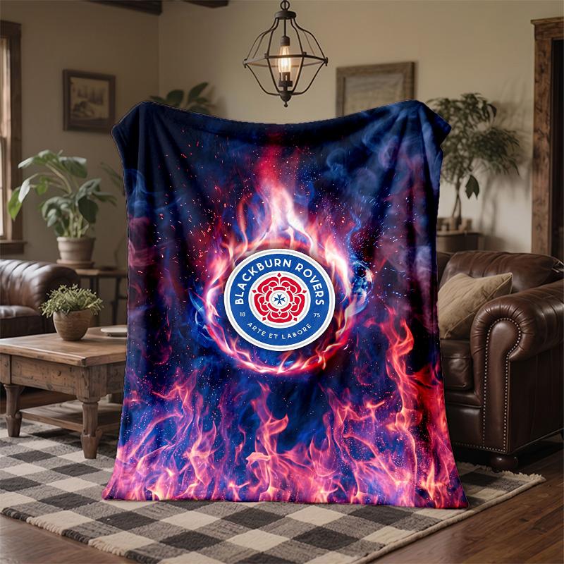 Blackburn Rovers Football Print Flannel Blanket Soft Warm Sofa Bed Throw Blanket For Home Office Bedroom