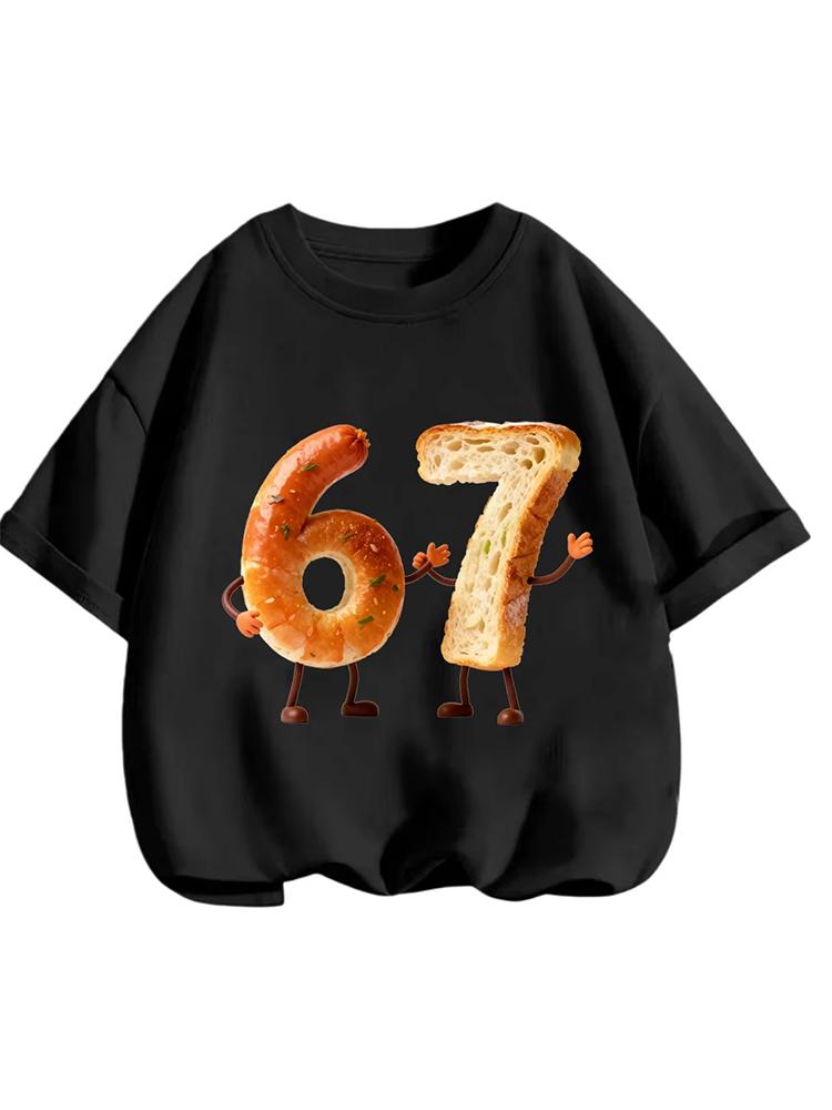 Kids 67 Themed Colorful Print TShirt Soft Cotton Fabric Breathable and Comfortable Ideal for Toddlers and Childrendf0326