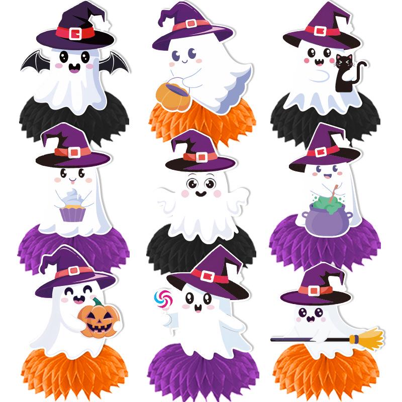 New Halloween Ghost Festival Horror Party Honeycomb Ornaments and Tabletop Decorations