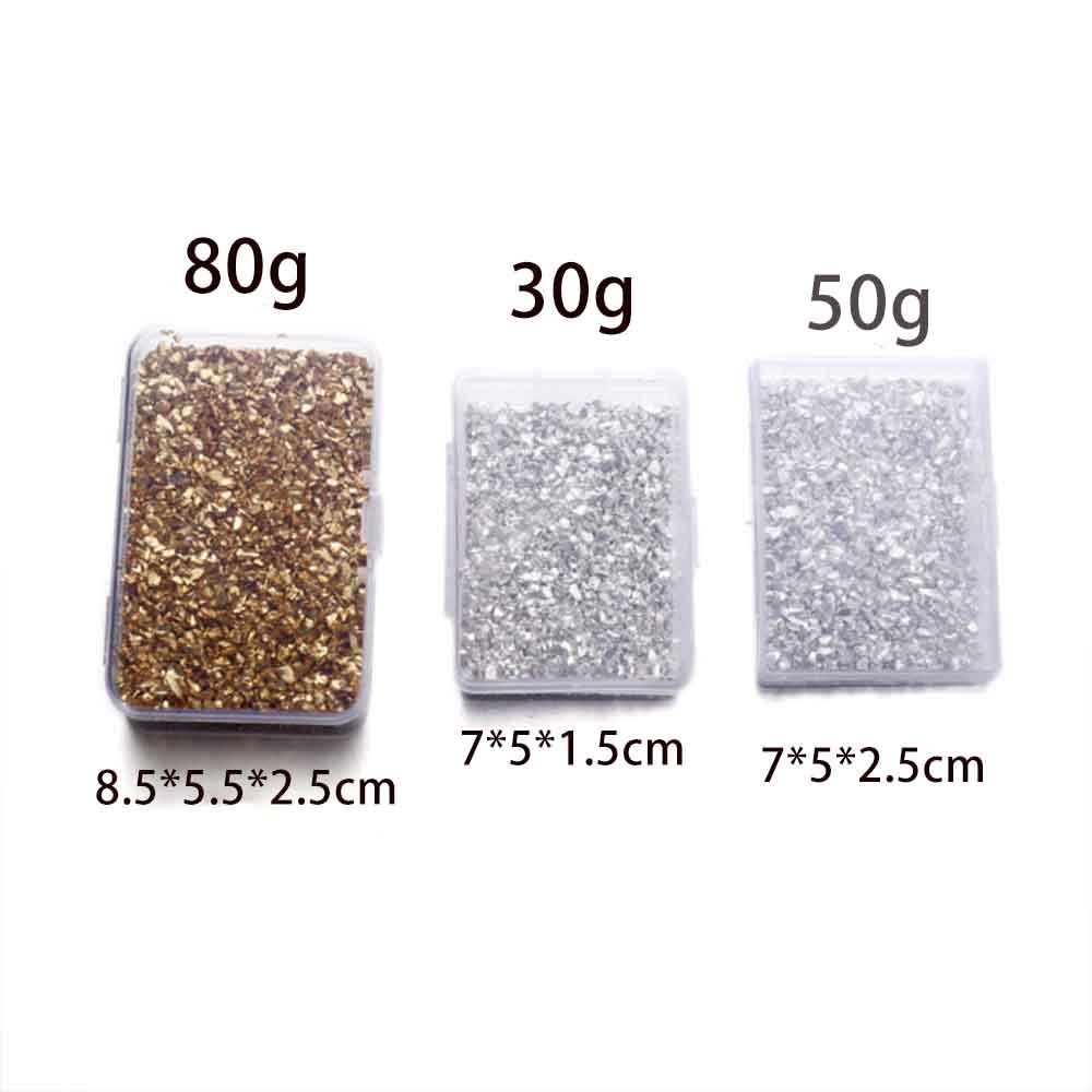 30-80g Crushed Glass Stones Resin Filling for DIY Epoxy Resin Silicone Mold Irregular Broken Stone Nail Art Epoxy Crafts Filler