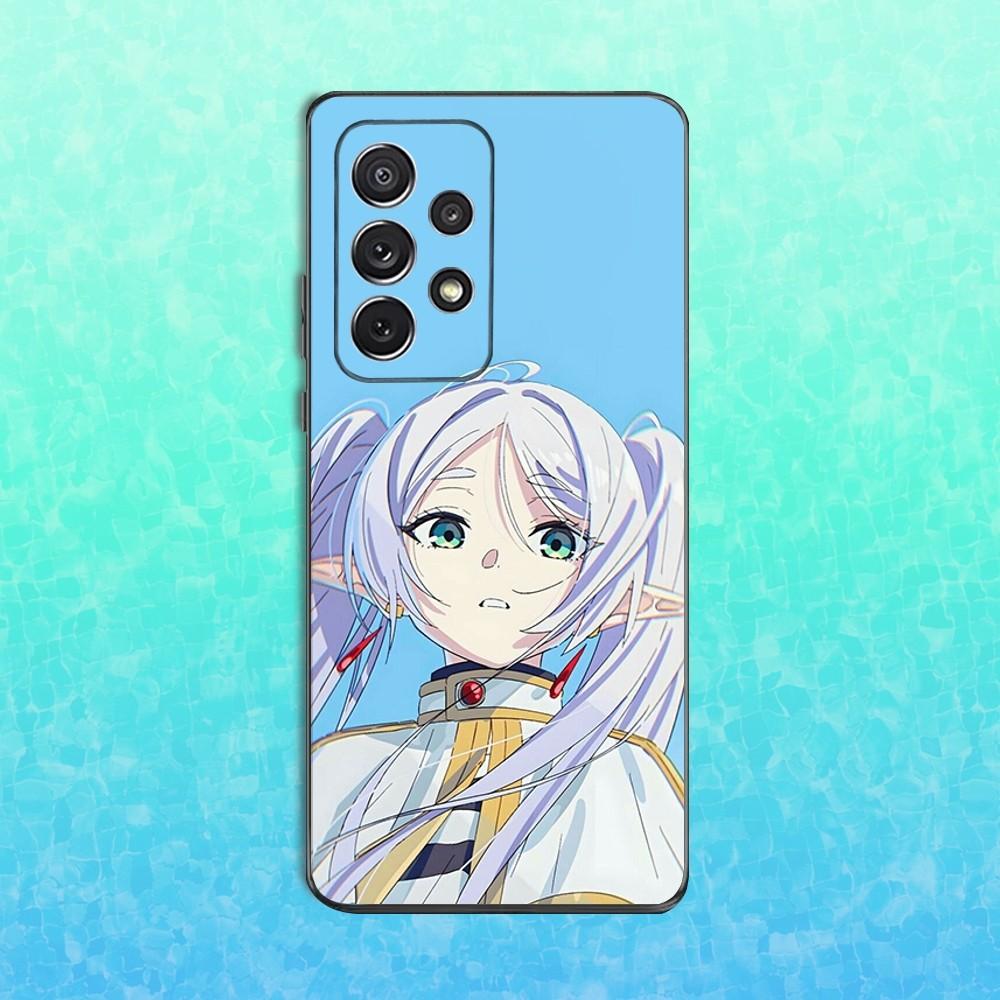 Cute F-Frierens Animation Phone Case For Samsung S25,S24,S23,S22,S21,S20,S10,Ultra,Plus,Lite,FE,Soft Silicone Black Cover