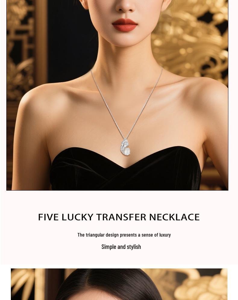Ice-Clear Diamond Feather Pendant Necklace - Elegant Chinese Style Clavicle Chain Jewelry Gift