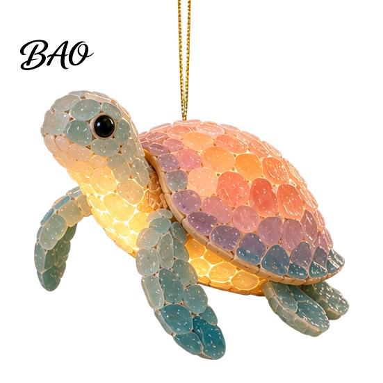 Custom Tree Ornaments Ocean Theme Christmas Ornaments, 2D Flat Acrylic Hanging Decor with Sea Animal Special Designs, Holiday Decorations for