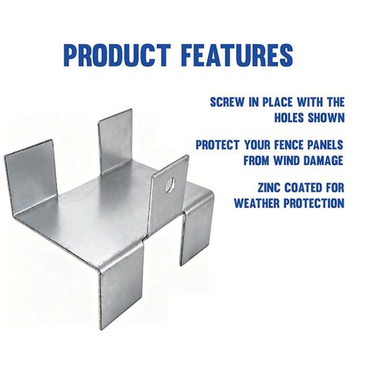 4/8Pcs Carbon Steel Heavy Duty Fixing Clip Fence Panel Bracket Gravel Board Windproof