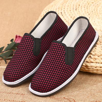 [Sprzedaż bezpośrednia] Letnie damskie buty taneczne z tkaniny w stylu etnicznym, oddychające, na płaskiej podeszwie, z płytkim dekoltem