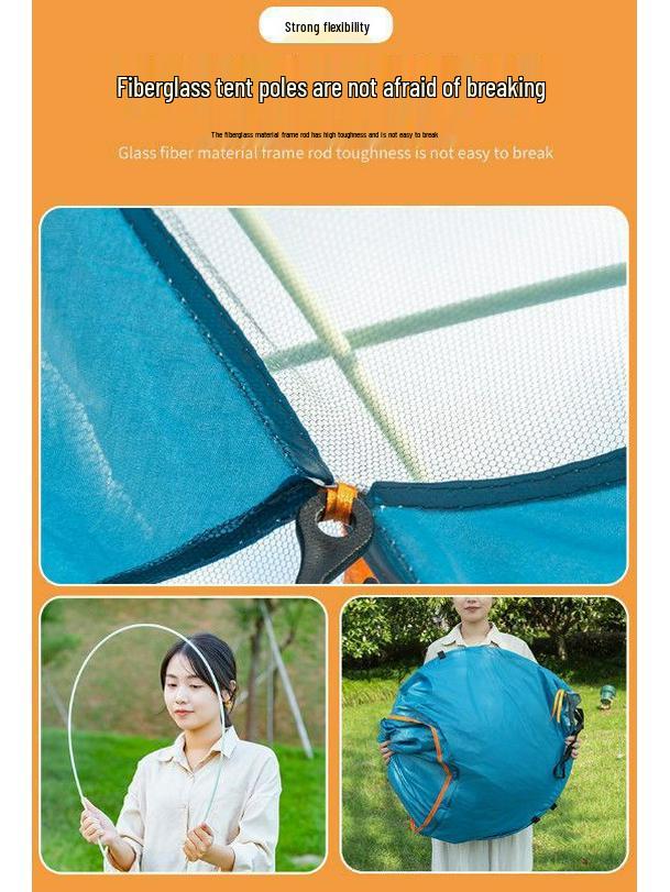 Waterproof Automatic Folding Camping Tent for 1-2 Persons with Sun Protection & Mosquito Repellent